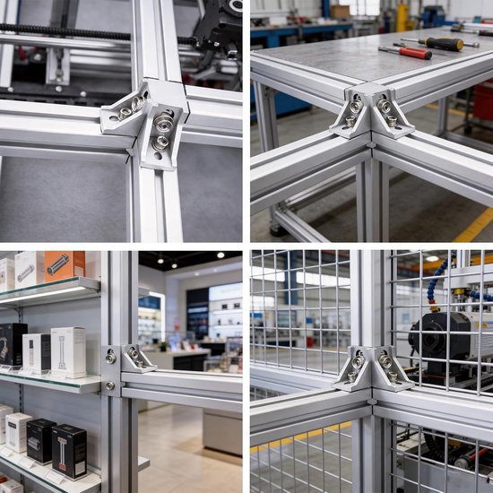 aluminium hoekhoeken voor aluminium profiel, 40 x 40 mm, hoekconnector, bevestigingsmateriaal voor 3D-printers, CNC- en doe-het-zelf — afbeelding 5