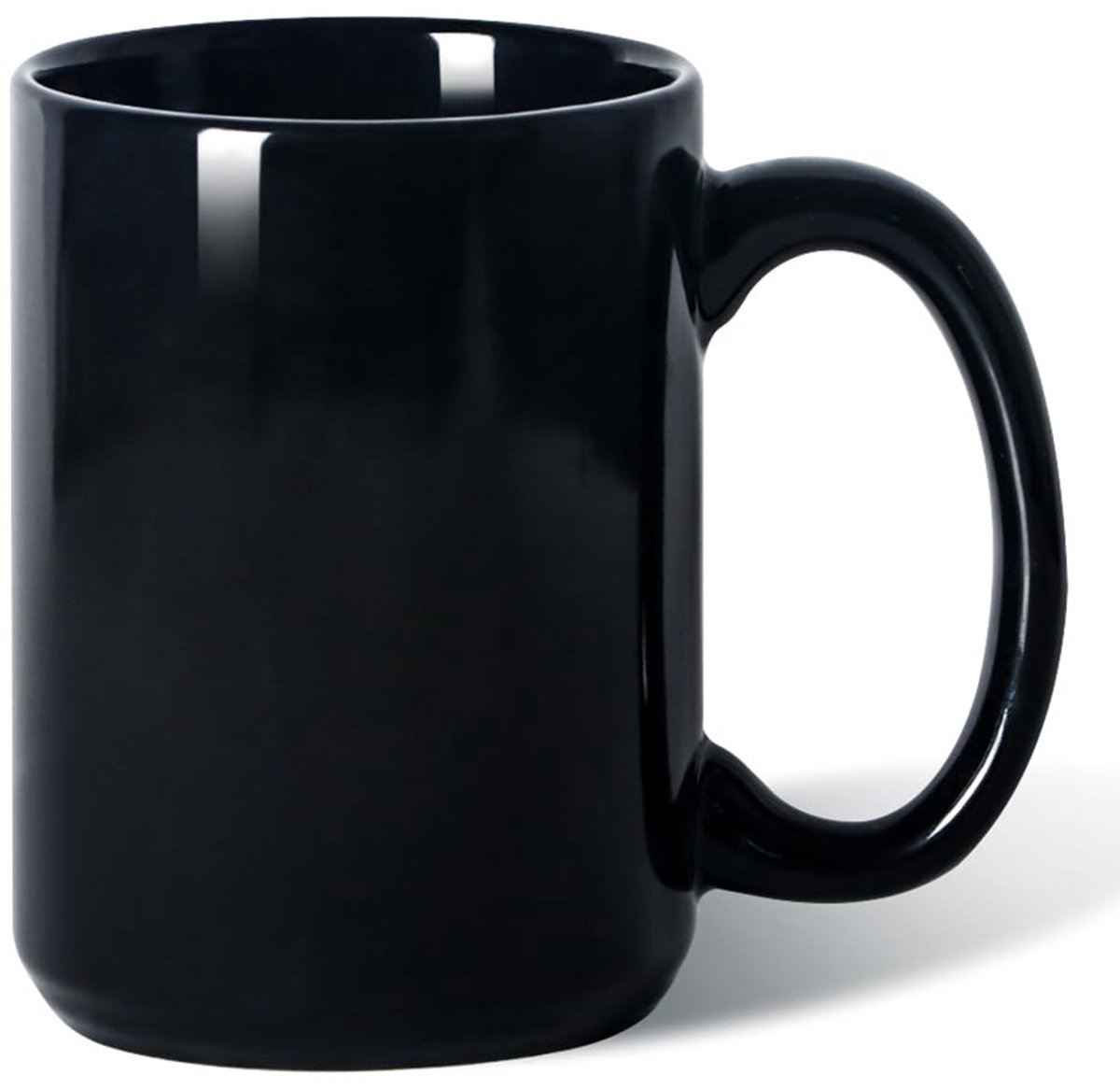 16 OZ (450ml) porseleinen koffiemok, Smilatte klassieke lege keramische beker met grote hendel voor thee, latte, cappuccino, zwart