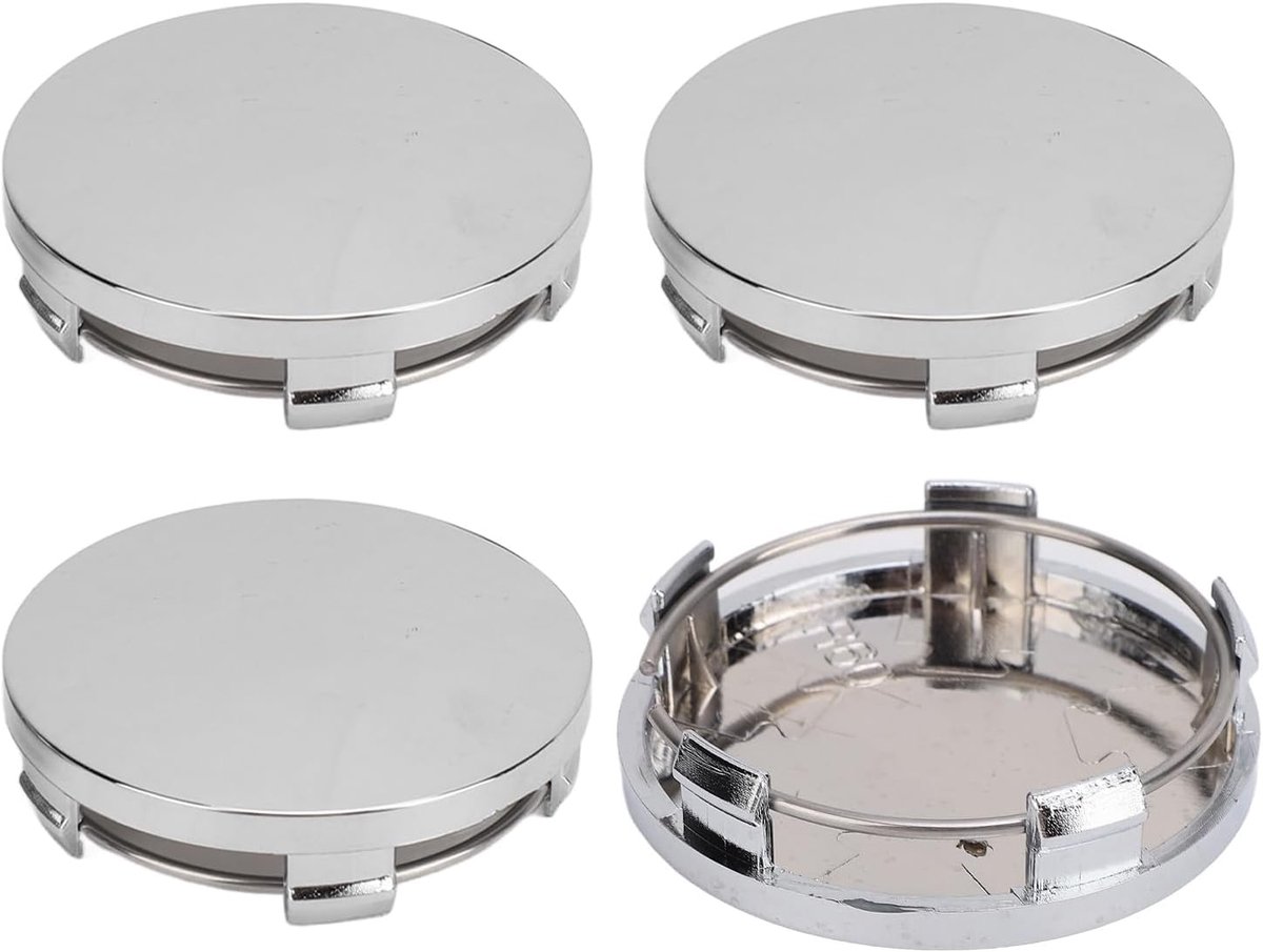 4 STUKS 60mm Auto Wiel Center Hub Cap met Ijzeren Ring Stijlvol 5 Clips Wielband Midden Velgnaafafdekking voor Universeel Voertuig (Gegalvaniseerde kleuren)