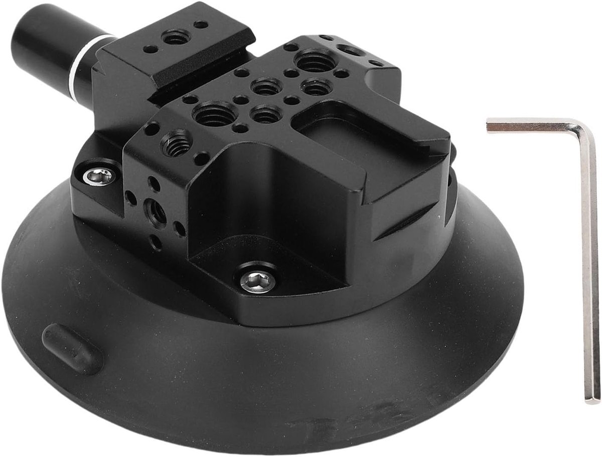 Vacuüm Zuignap, Professionele Camera Auto Zuignaphouder met Schroefgaten Koude Schoen Houder 11,8 cm