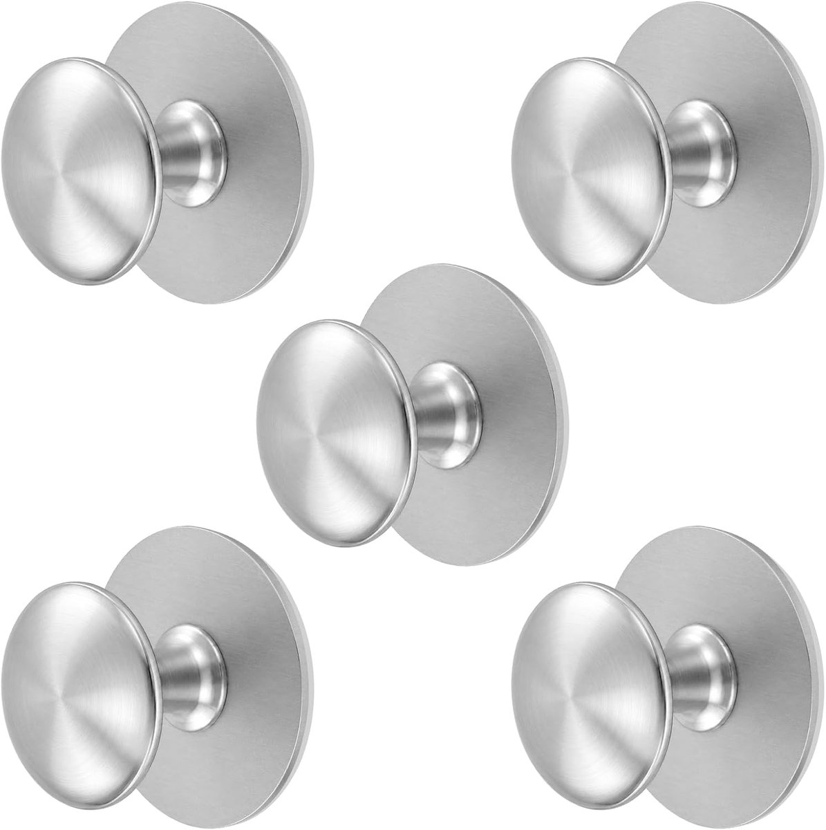 5 stuks zelfklevende kastknoppen, zilver, onzichtbare kastgrepen om te plakken, kastgrepen, zonder boren, handgrepen, keuken, om te plakken, meubelgreep, zelfklevend, voor laden, spiegelkast
