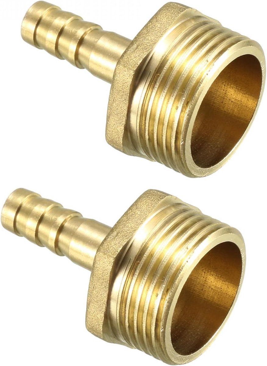 sourcing map 2 stuks. Messing slangaansluitstuk slangaansluiting 8 mm x 3/4 PT stekker de
