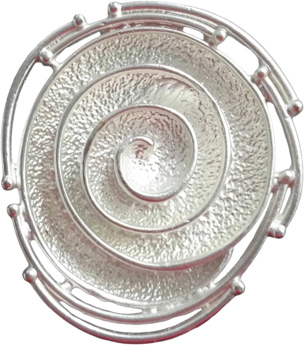magnetische broche, clip, sieraadhanger, doekhouder, cirkel 43 mm, rond, geborsteld