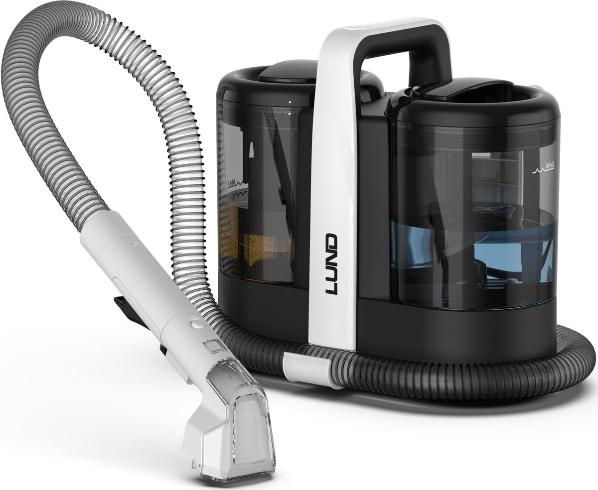 Draagbare 2-in-1 Vlekkenreiniger & Tapijtreiniger – 600W – 15 kPa Zuigkracht – Inclusief Raamwisser & Bekledingsborstels – Voor Auto, Bank & Tapijt