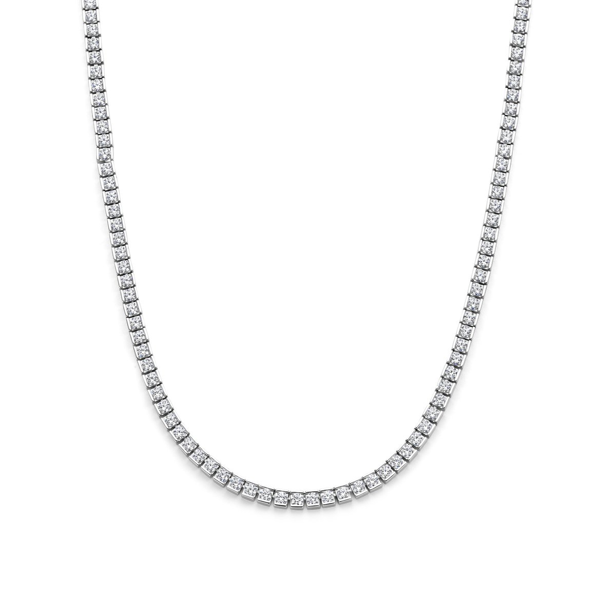 TI SENTO Dames Ketting - 925 zilver - Zirconia wit - Maat 43 - 34052ZI