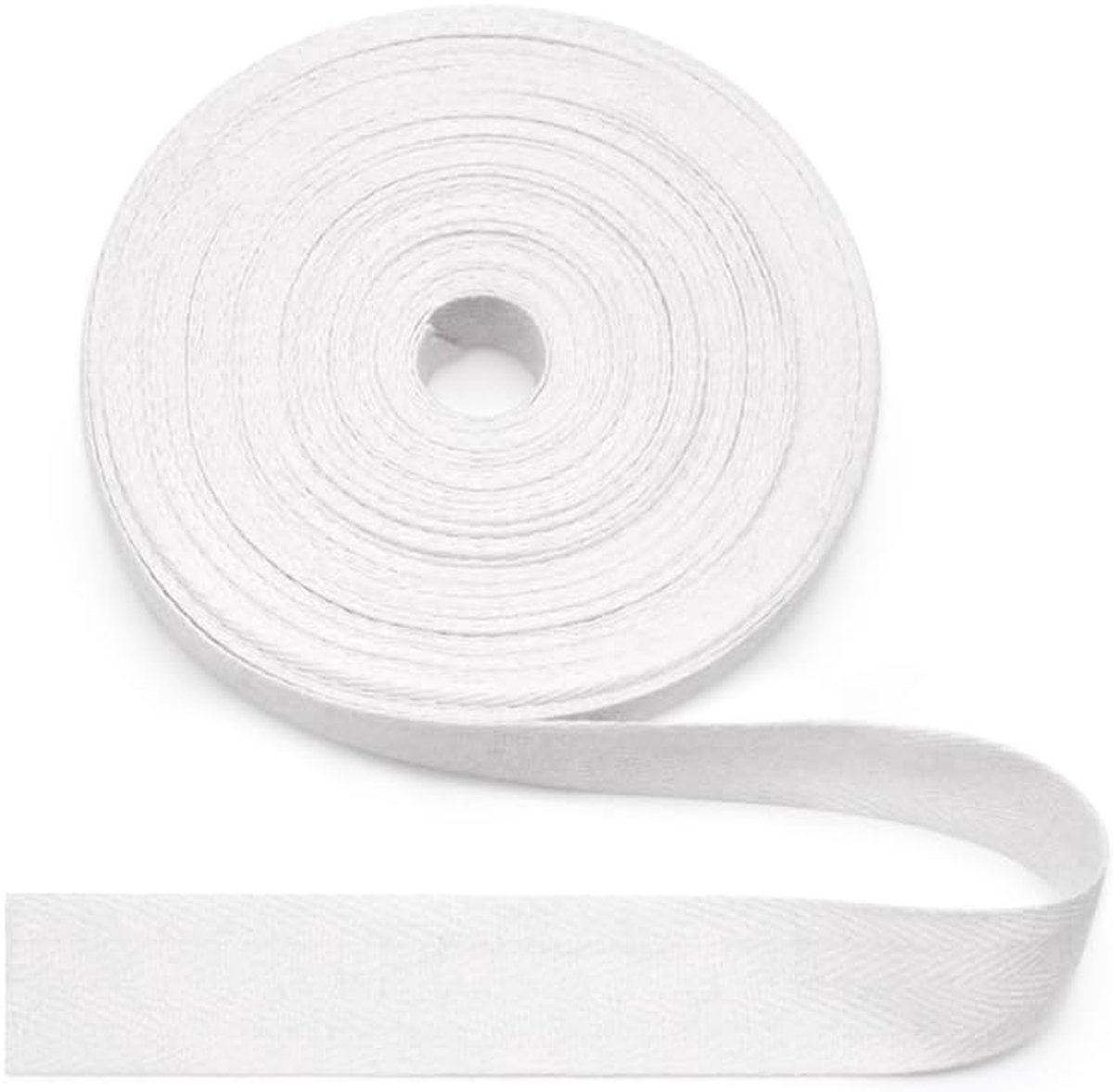 natuurlijke katoenen visgraatband 25 mm, 10 meter visgraatstof tape voor randversterking singels, doe-het-zelf naaien ambachten - keperstof 25 mm x 10 jaar