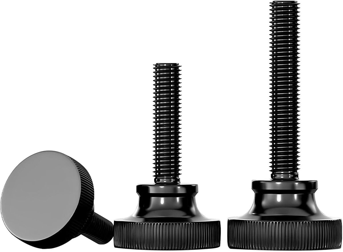 Schroeven met hoge kartelkop, M3 x 4 mm carbon verzinkt zwart verstelbare schroeven, voor mechanische apparaten, apparaten en meubels
