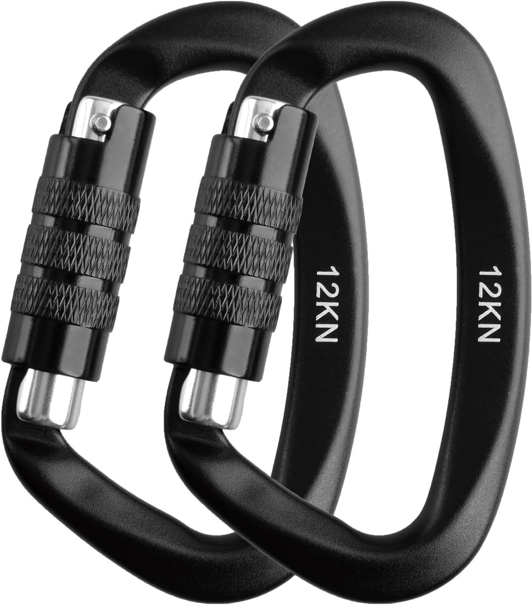 Karabijnhaak met automatische vergrendeling van aluminiumlegering, 12 KN, voor hangmat, camping, wandelen
