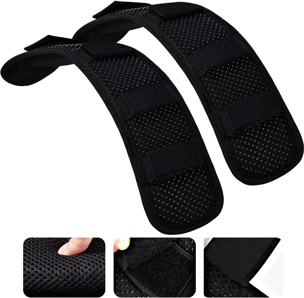 2-pack universele schoudervulling met ultradik kussen voor tas, bagagetas, crossbody, plus lang en antislip en ademend,zwart
