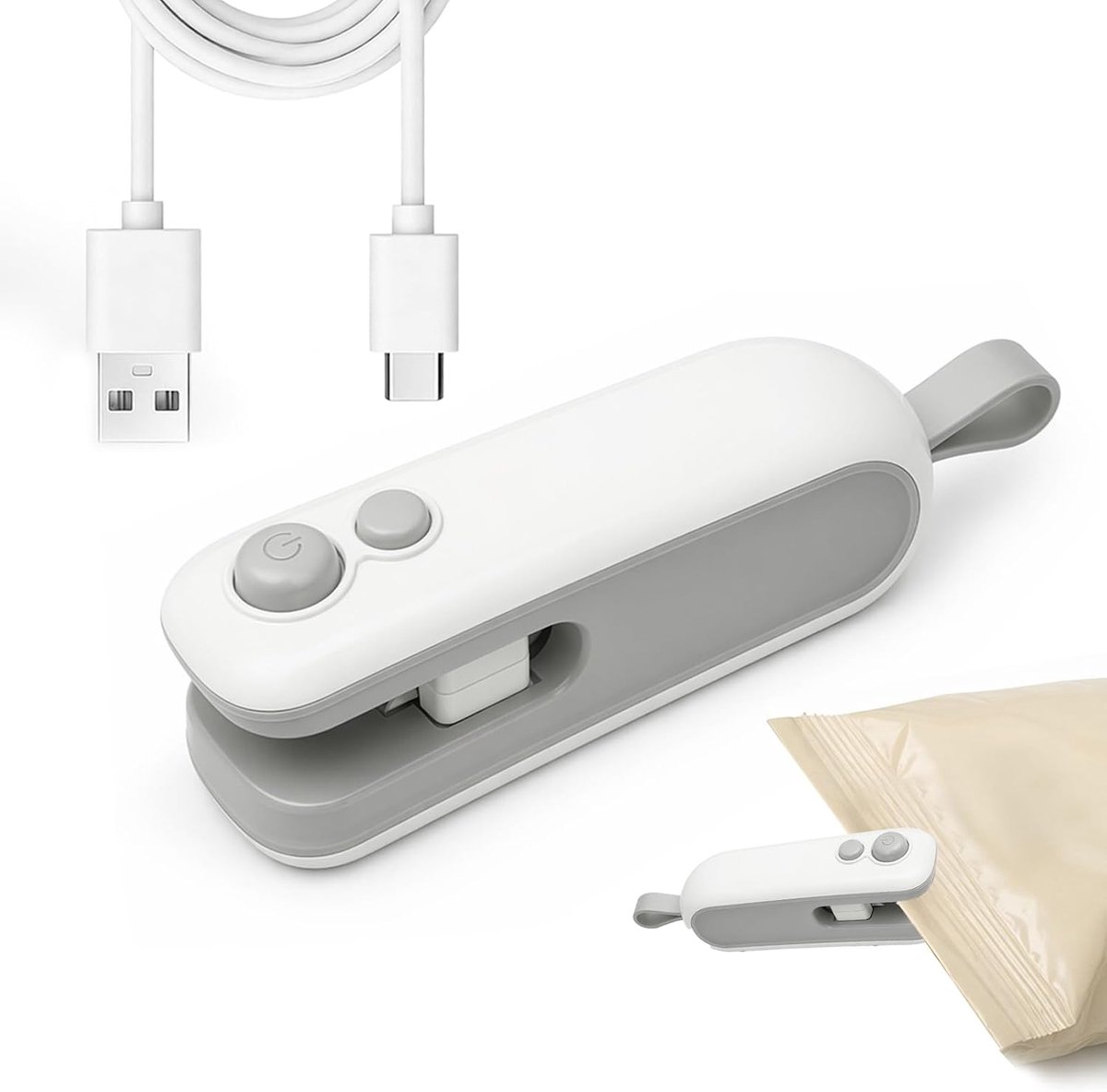 folielasapparaat, 2-in-1 zaksealer met cutter, oplaadbaar draagbaar lasapparaat, USB-opladen, keukengadgets, huishoudhulp, afdichtingsmachine voor voedselopslag