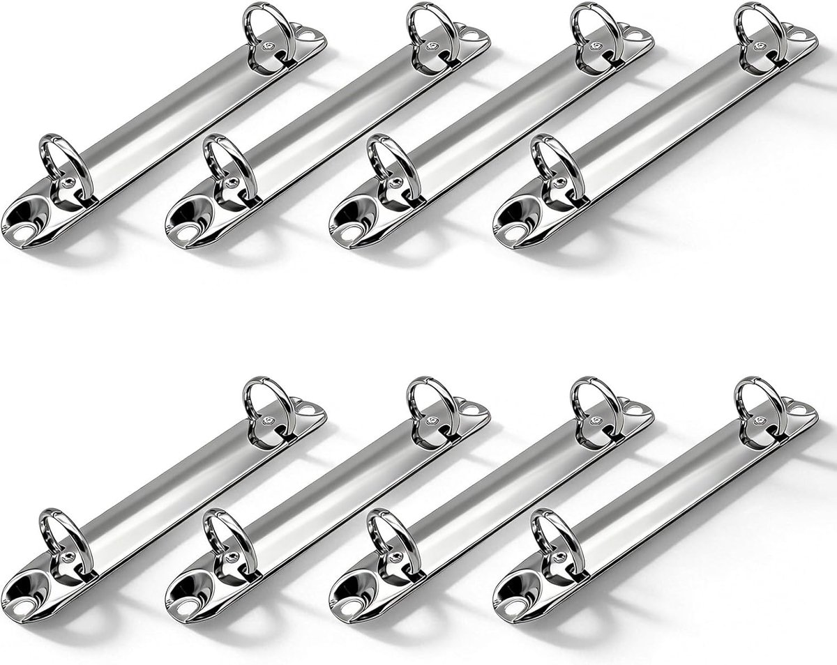 8 stuks ringmapmechanisme, 2 gaten, mechanisme, binding van metaal, ringband voor het opbergen van papier, map, planner