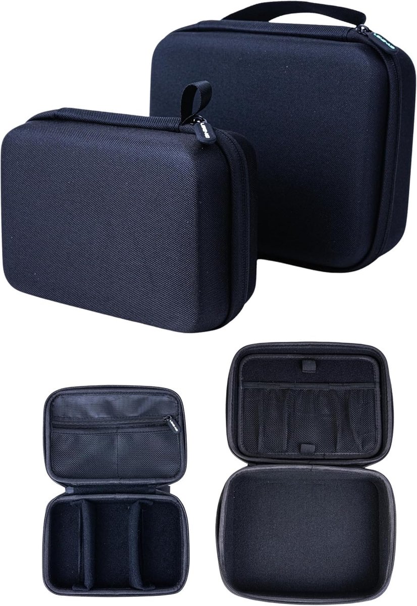 organizer hardcase kabeltas elektronica accessoires - 2-delige set | Tech opbergtas, stootvaste EVA-hardcase, waterafstotend nylon, zachte velvet binnenkant, 2 verdelers