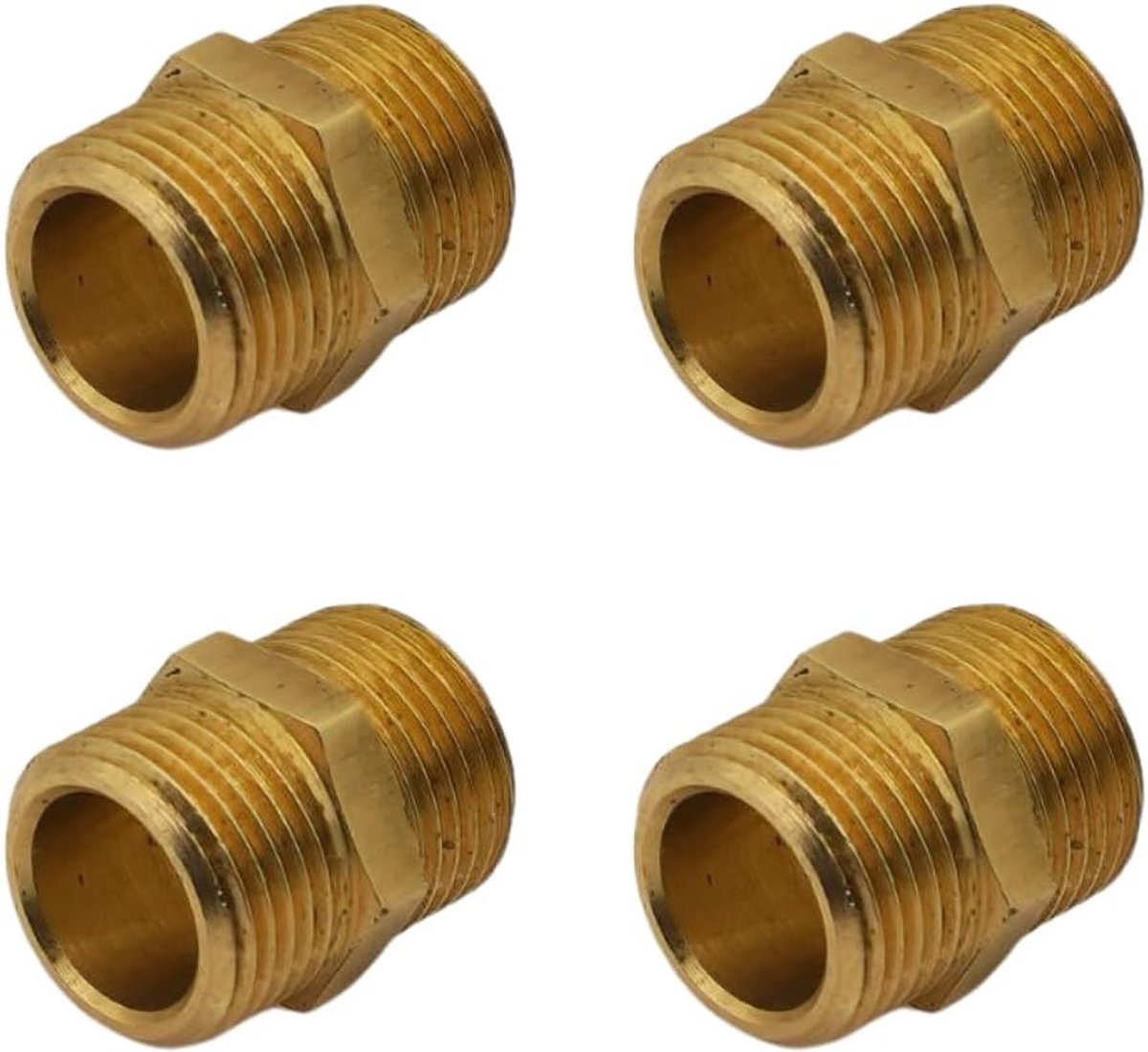 | Messing dubbele nippel met vrouwelijke aansluiting in verschillende maten - 4, 3-8x3-8