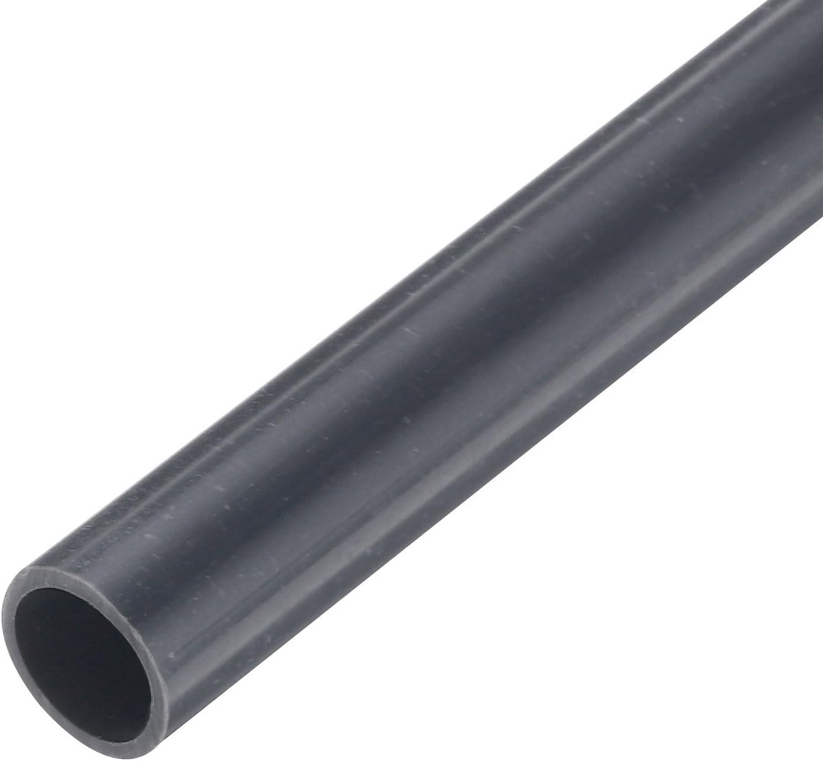 Pvc-buis, diameter 8 mm, lengte 0,23 m, ronde kunststof buis voor tuin, aquarium, waterleiding, kabelgoot, ventilatiebuis (donkergrijs)