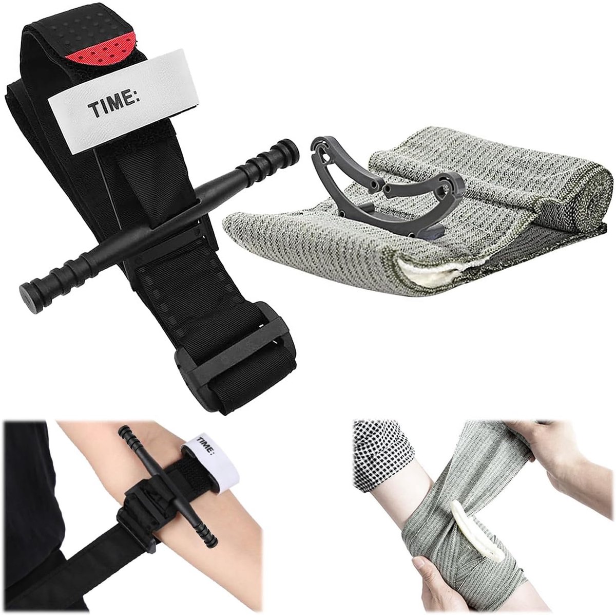 Tourniquet Bandageset, 6 inch tourniquet, 3,8 x 9,5 cm, tourniquet, tactisch tourniquet, Israëli-tactische tourniquet, noodgevallen, eerste hulp bandage voor wandelen, bergbeklimmen, sport,