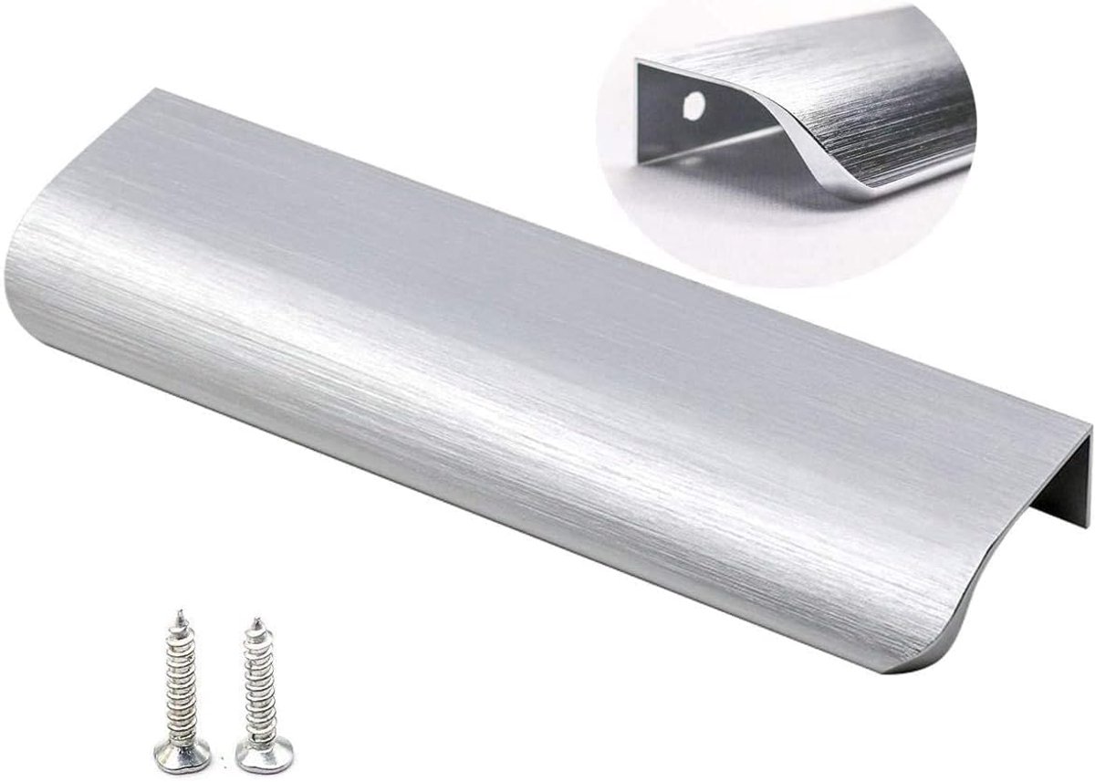 Kastgrepen, 10 stuks, verborgen 128 mm, verborgen geborsteld nikkel, deurgrepen, aluminium meubelgrepen, keukengrepen, ladegrepen, verborgen