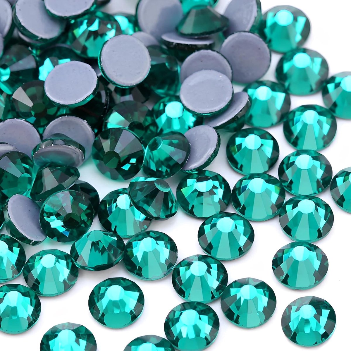 576Pcs Hotfix Kristal Plaksteen Steentjes Glas Diamantes Edelstenen Voor Crafting Art Ambachten Decoraties Kleding Schoenen 6.4mm SS30 Pauw Groen