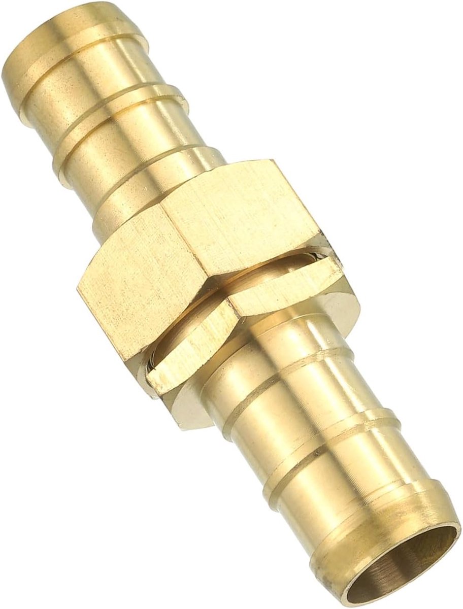 Slangverbinder, 19 mm, messing dubbele nippelkoppeling, 1 stuk slangverbinder, benzineslang, slangkoppelingen, tuinslang voor het verbinden van waterslangen