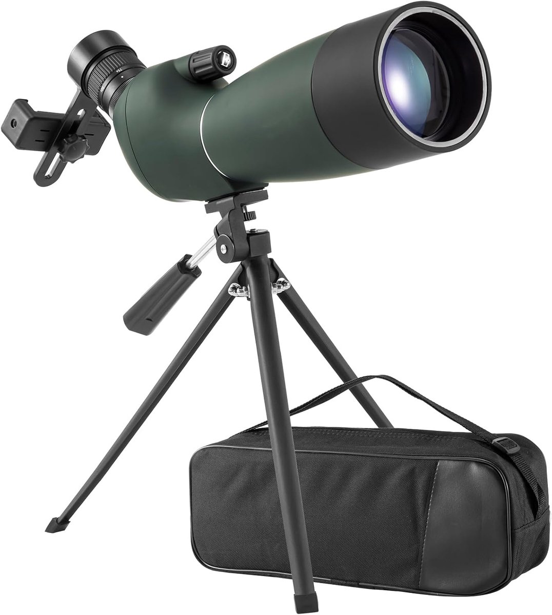 Spotting Scope met statief en telefoon adapter, HD 25-75x70mm Spotter Scope IP67 Waterdichte Fogproof BAK4 FMC 22mm oculair lens voor vogels kijken doel schieten jacht wildlife landschap