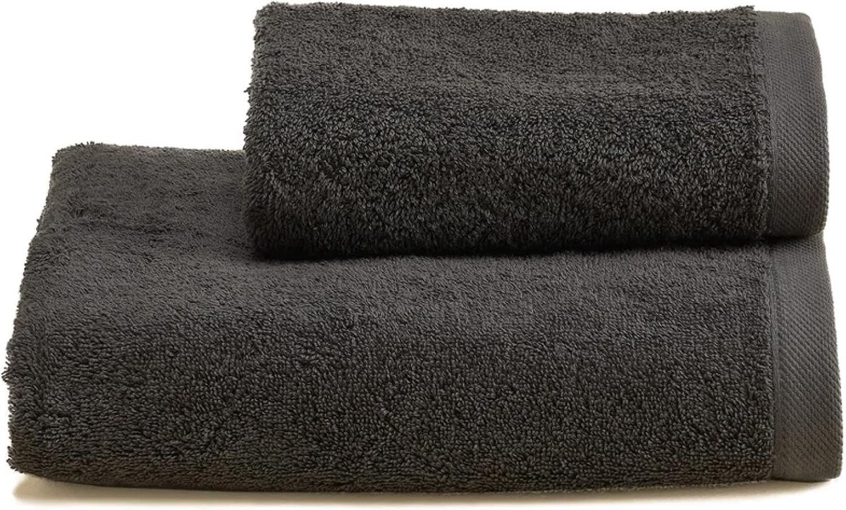 Handdoekenset voor badkamer, gezicht en bidet, 1 paar badhanddoeken, badhanddoek, katoen, 530 g/m², 110 x 60 cm + 60 x 40 cm, zacht, gemaakt in Italië, effen, model: Perla