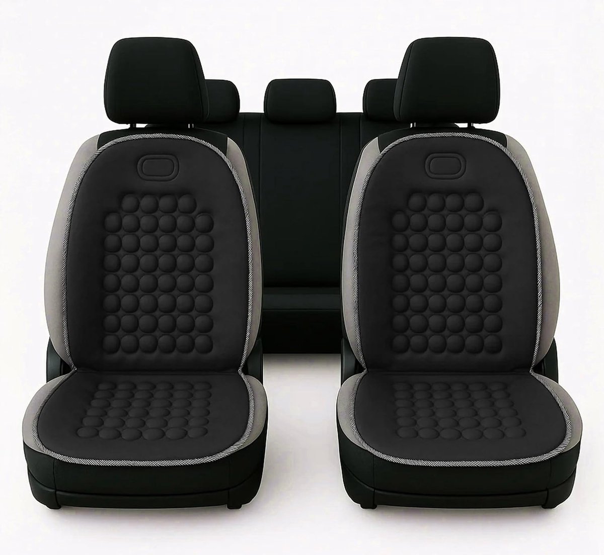 Accessori Lupex Universele stoelhoezen, 1 paar, materiaal: polyester, voorstoelhoezen, set van 92 massageballen, voor autostoelen, bestelwagens, bussen, vrachtwagens, bureaustoel (zwart)