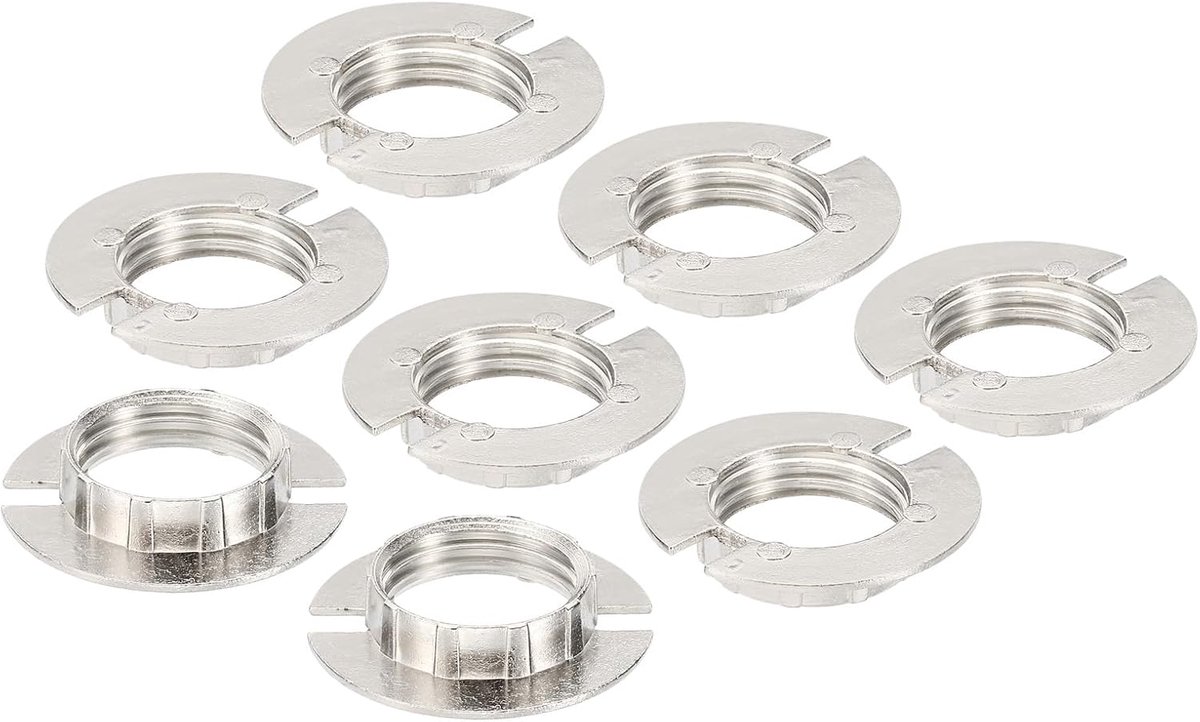 G9-lamphouderringen, 8 stuks legeringsringadapter voor lamphouder voor staande tafellamp met 3/4 inch breedte, zilvertint