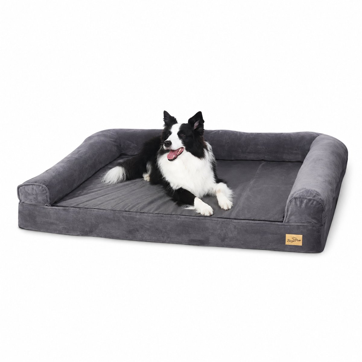 DeltaMerch Hondenmand - Orthopedisch Hondenkussen - Hondenbed - XL - (Middel)grote honden 40 tot 60 KG - 120x90 cm - Grijs