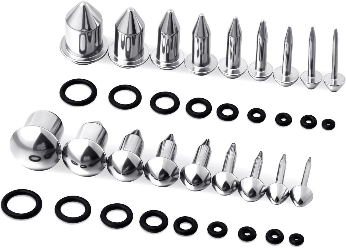 Plugs stretching kit van roestvrij staal punk stretchstaafjes oorsieraden oor tunnel enkele flare gauges met O-ringen 14G - 00G voor dames heren