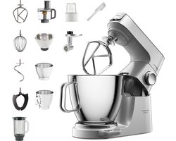 Kenwood KVL85.704SI keukenmachine - 1200W - met Ingebouwde weegschaal - 5+7L kom - Veel meegeleverde accessoires: blender, foodprocessor, citruspers, hakmolen, vleesmolen, spatel - Zilver