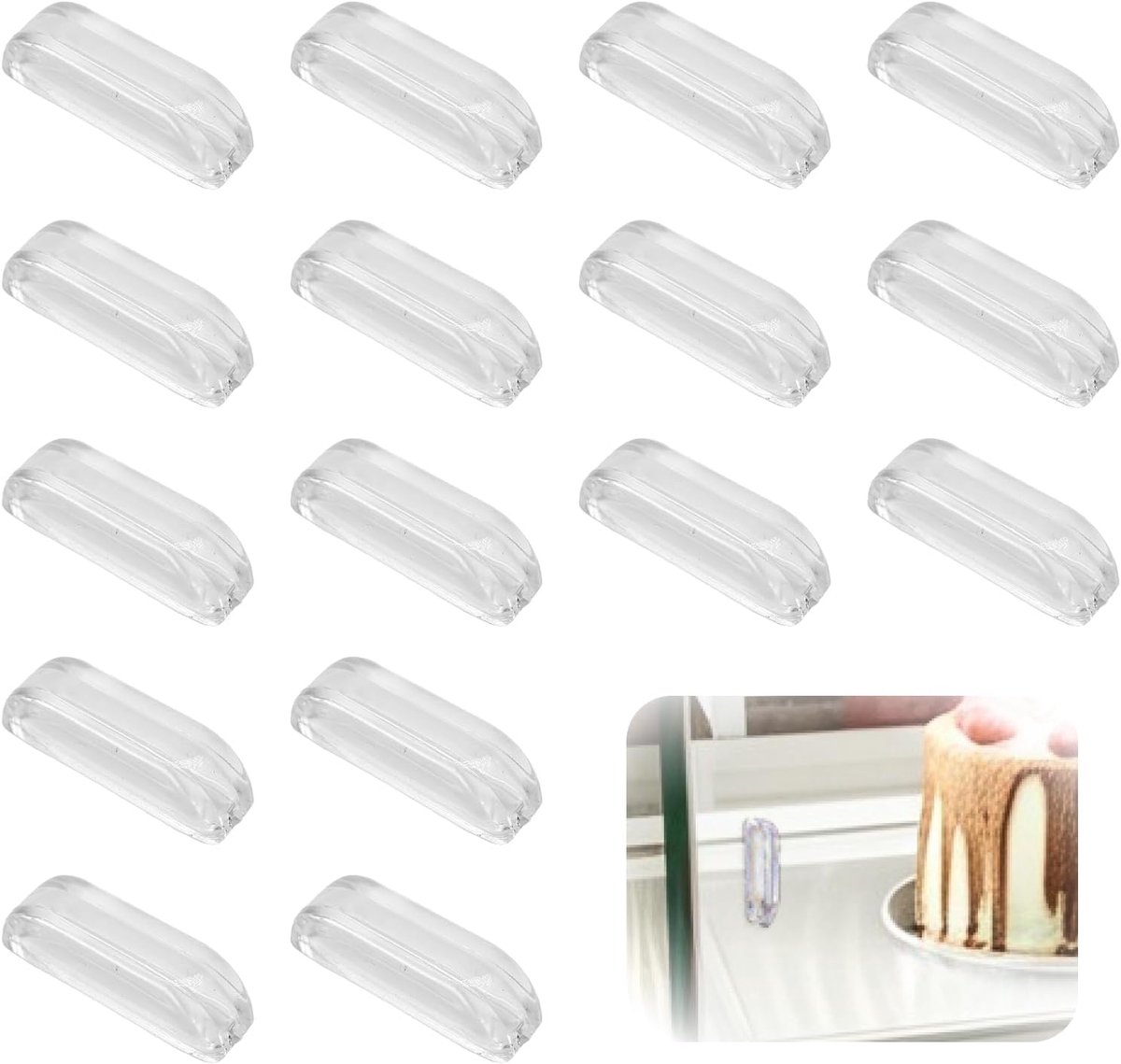 Mini-handgrepen 16 stuks - transparant acryl - zelfklevend - ideaal voor meubels en decoraties - ShopVlot
