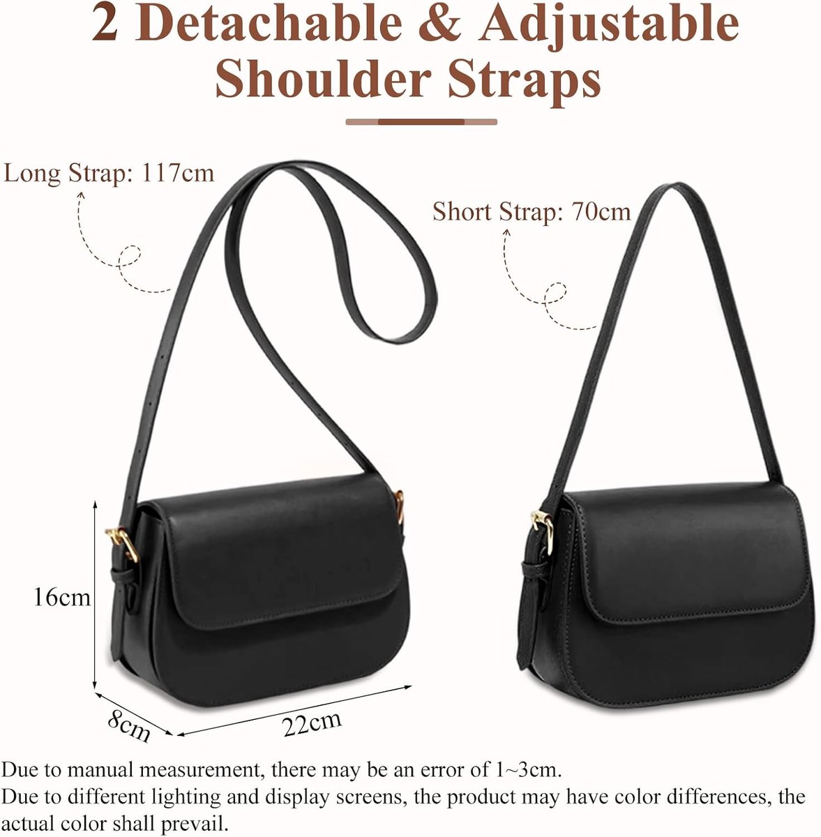 schoudertas voor dames, elegante schoudertas van PU-leer, modieuze crossbody tas voor dagelijks gebruik, winkelen, uitgaan