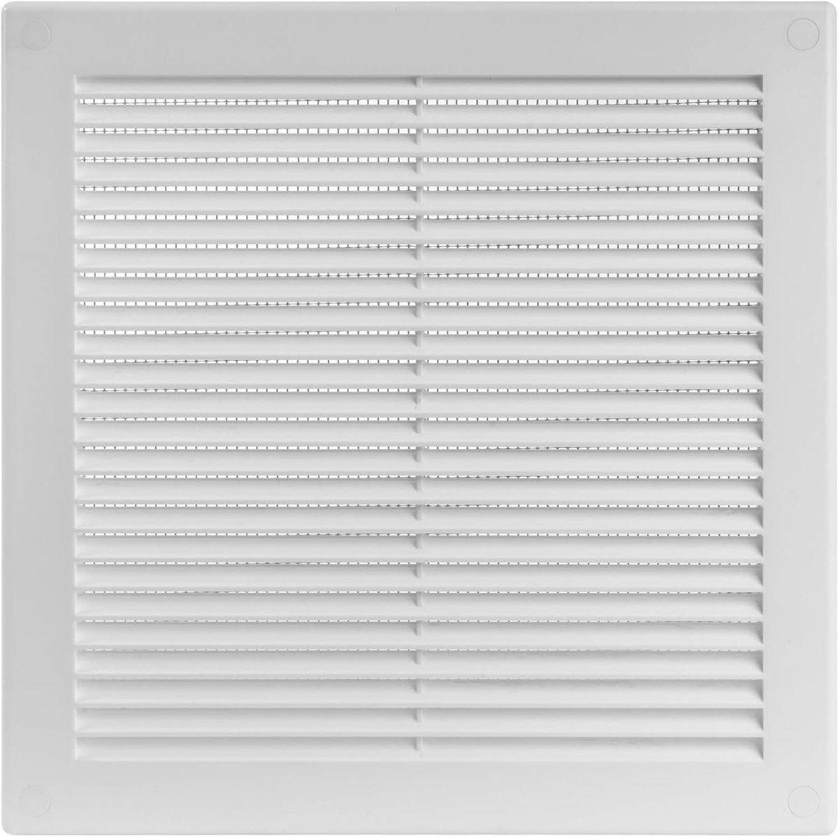 Systems 250 x 250 mm - Witte ventilatieafdekking - Platte rechthoekige ventilatiesleuven met muggennet - HVAC-ventilatieopeningen voor badkamer, thuiskantoor