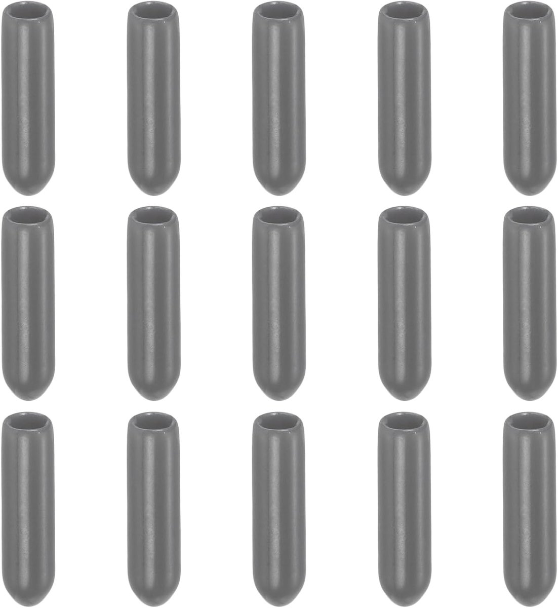100 Pack Schroefdraad Protector Cover Rubber Eindkappen, [voor schroef, bout, staaf eindkap] - 1/8" (3mm) ID/Donkergrijs