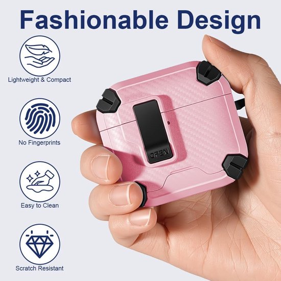 hoesje compatibel met Pro 4, beschermhoes met telefoonstandaard, schokbestendige valbescherming van militaire kwaliteit met vergrendelingsmechanisme, magnetische achterkant, donkerblauw van hoesje — afbeelding 2