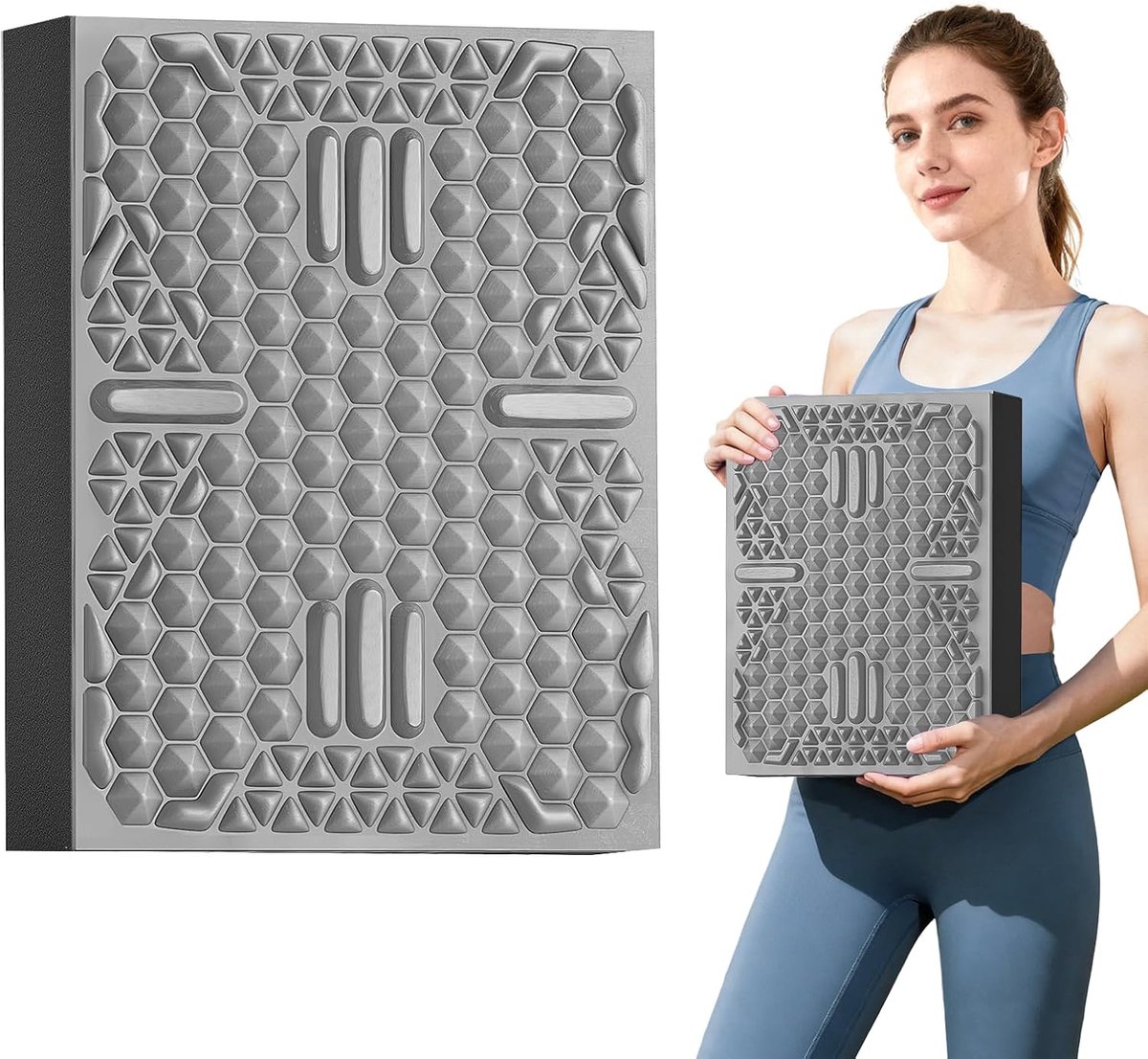 2-in-1 Evenwichtskussen voor Volwassenen – 40x31x5,5 cm,Antislip | TPE + EVA voor Stabiliteit en Massage,5,5 cm Dik – Geschikt voor Fysiotherapie,Yoga,Revalidatie en Spierversterking