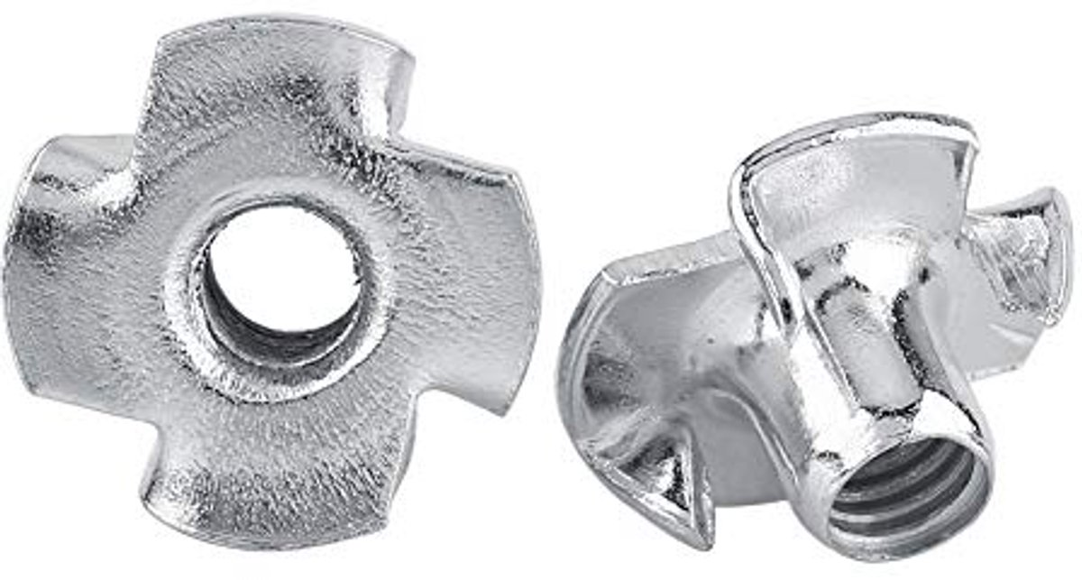 Assortiment Schroeven Kits M3/M4/M5/M6/M8 Zink-Carbon T-Nut Viertandige stalen moeren voor ambachtsman amateur houtbewerkingsmeubels (M3 50 stuks)