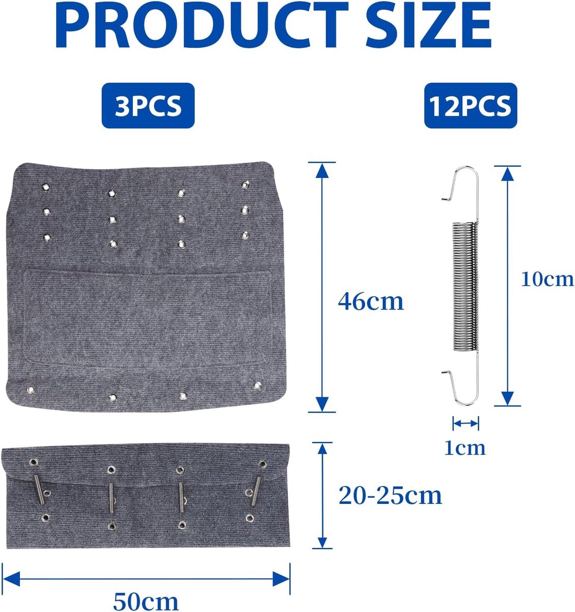 3 stuks RV trapmat, antislip gadget-accessoires voor camper, campingmat (grijs)