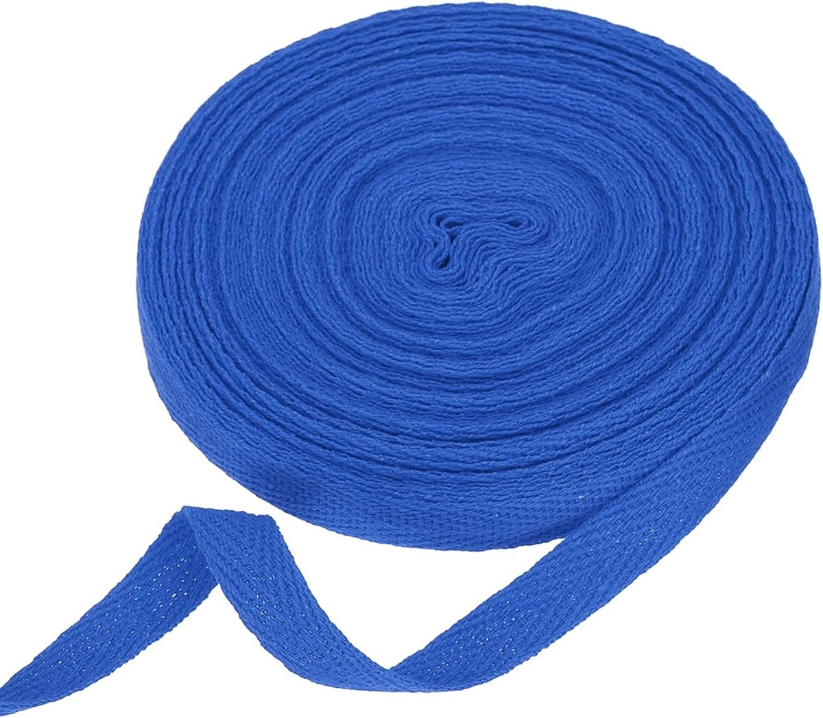 Katoenen band, 10 mm x 10 m (b x l), katoenweefsel, visgraat, biasbanden, rol voor kunst en handwerk, accessoires, doe-het-zelf, naaien, knutselen, koningsblauw