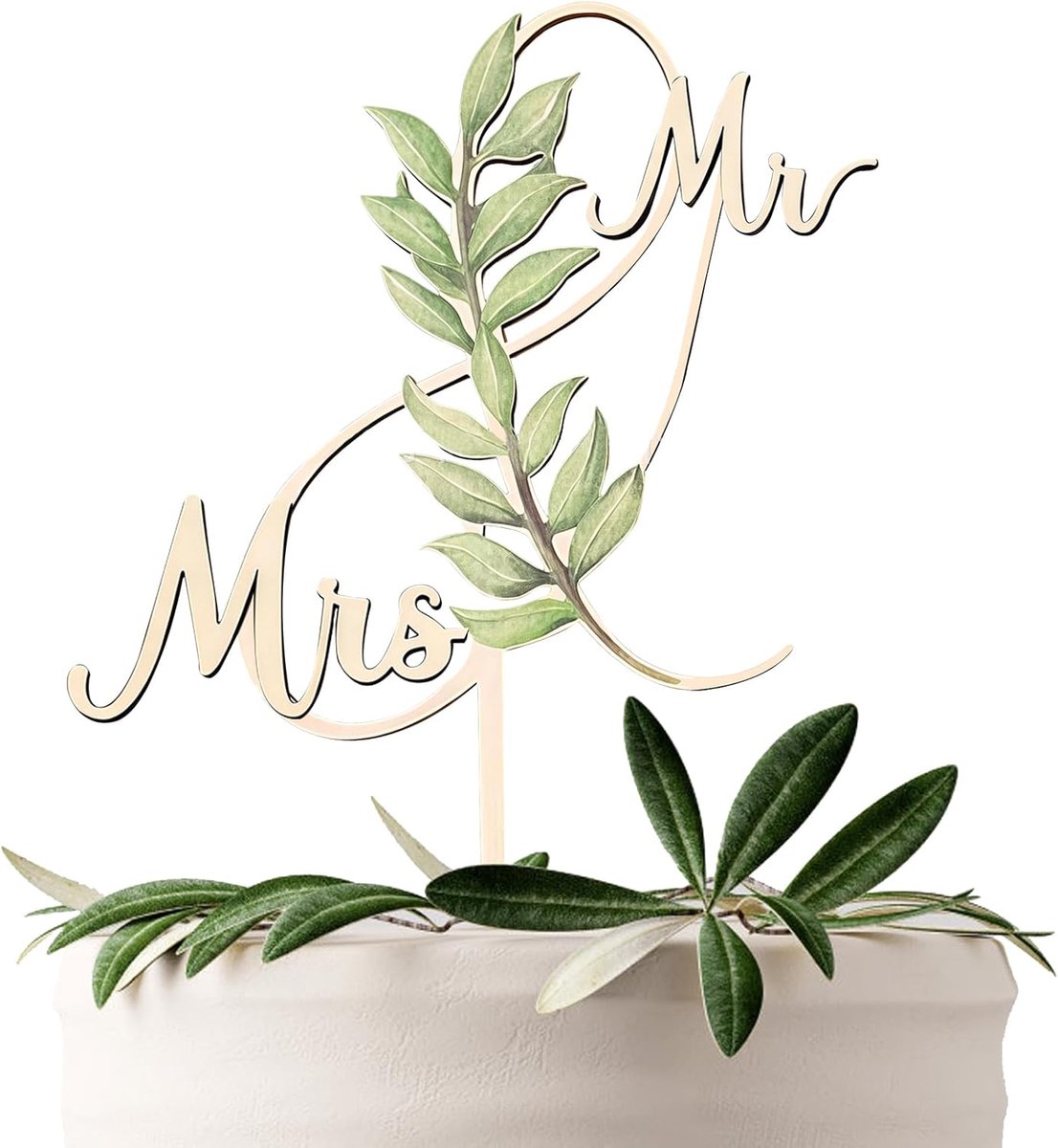 & Mrs Decoratie voor bruiloft, houten taarttopper, bruiloft, bruid en bruidegom, bruidstaart, decoratie, elegante taartdecoratie, bruiloft voor verlovingsdag