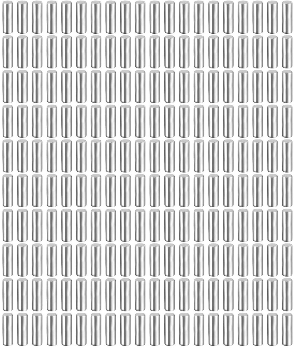 200 stuks 1,5 mm x 4 mm plugstiften, 304 roestvrij staal, cilindrische planksteunstokken, positioneerpennen, plankbevestigingselementen voor boekenkast, kast (GB119), zilver