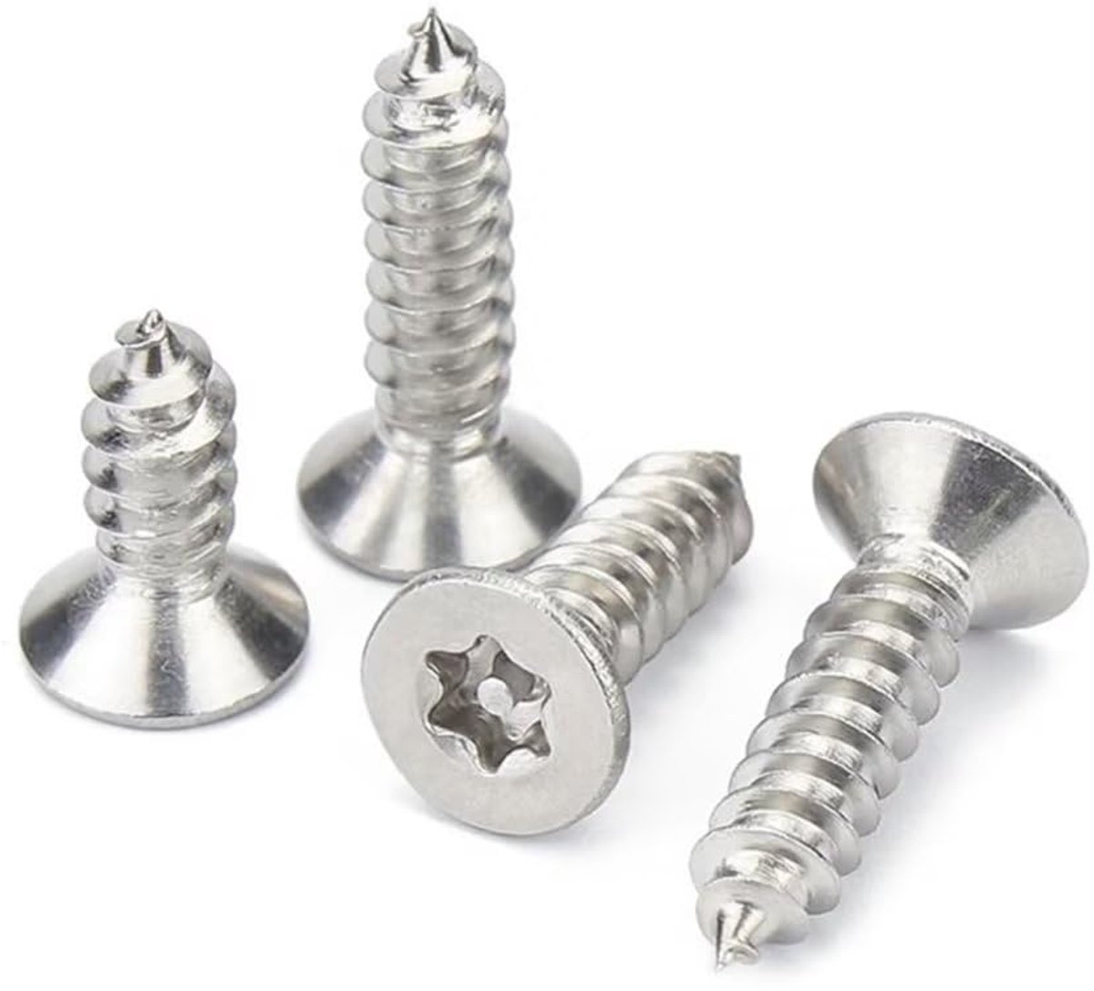verzonken plaatschroeven 304 roestvrij staal platte kop houtschroeven M4,8 x 19 mm (20 stuks)