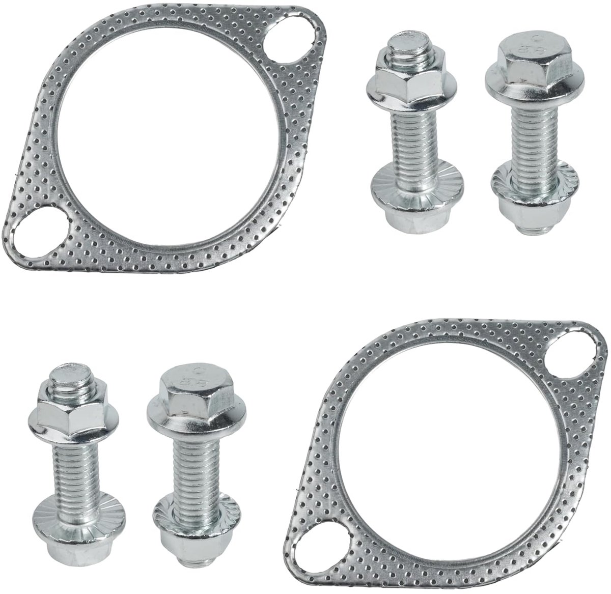Pakkingen 57 Mm (2,25 Inch) Uitlaatflenspakkingen Van 57 Mm Met 4 Bouten En 4 Moeren Voor Het Aansluiten Van De Uitlaatpijp Van Een Auto (57mm)