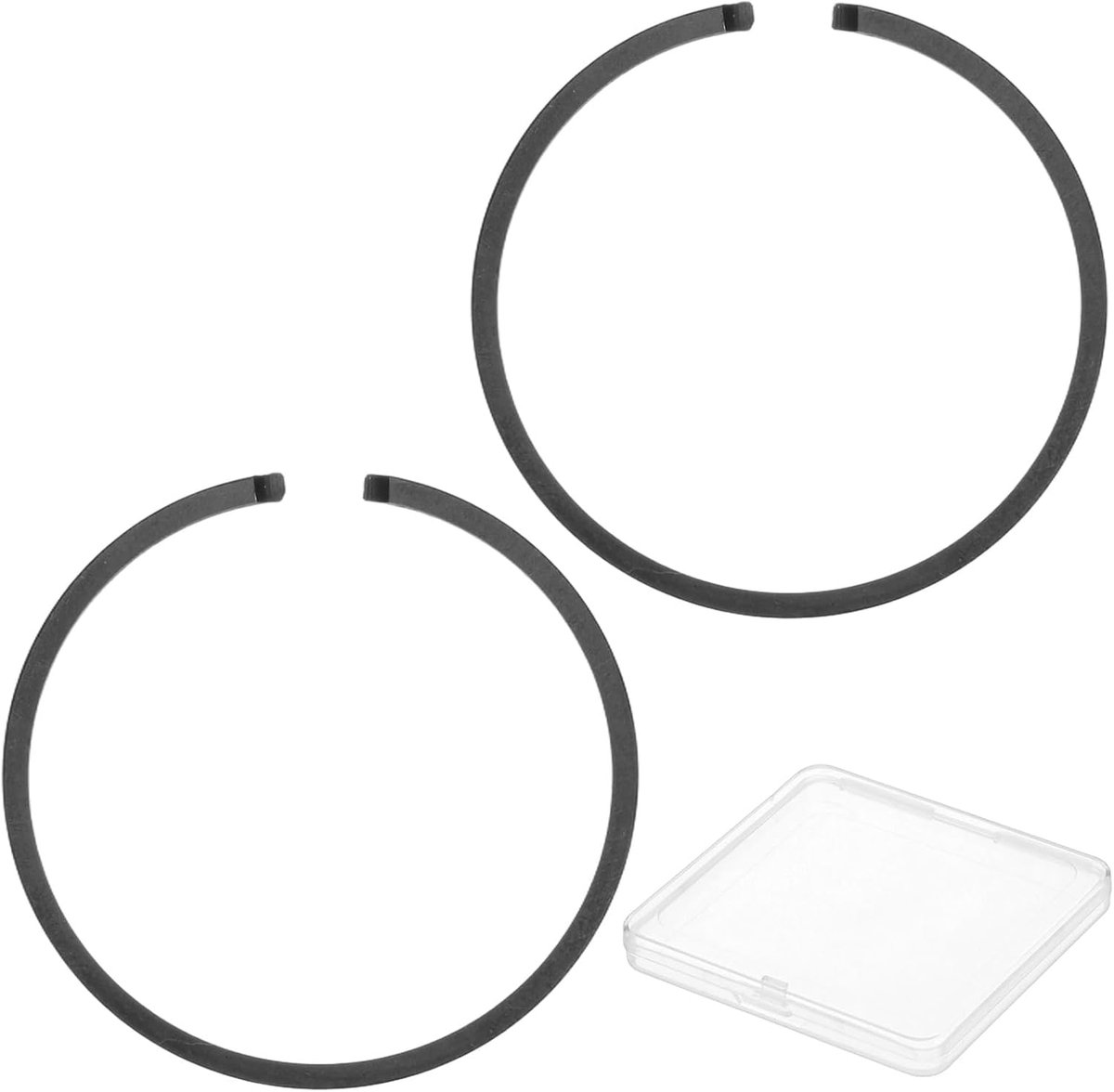 METERXITY Set van 2 zuigerveren voor motor, 33 mm x 1,5 mm dik, smeedijzeren zuigerringset, standaard vervanging voor kleine motoren/motoren/machines [zwart]