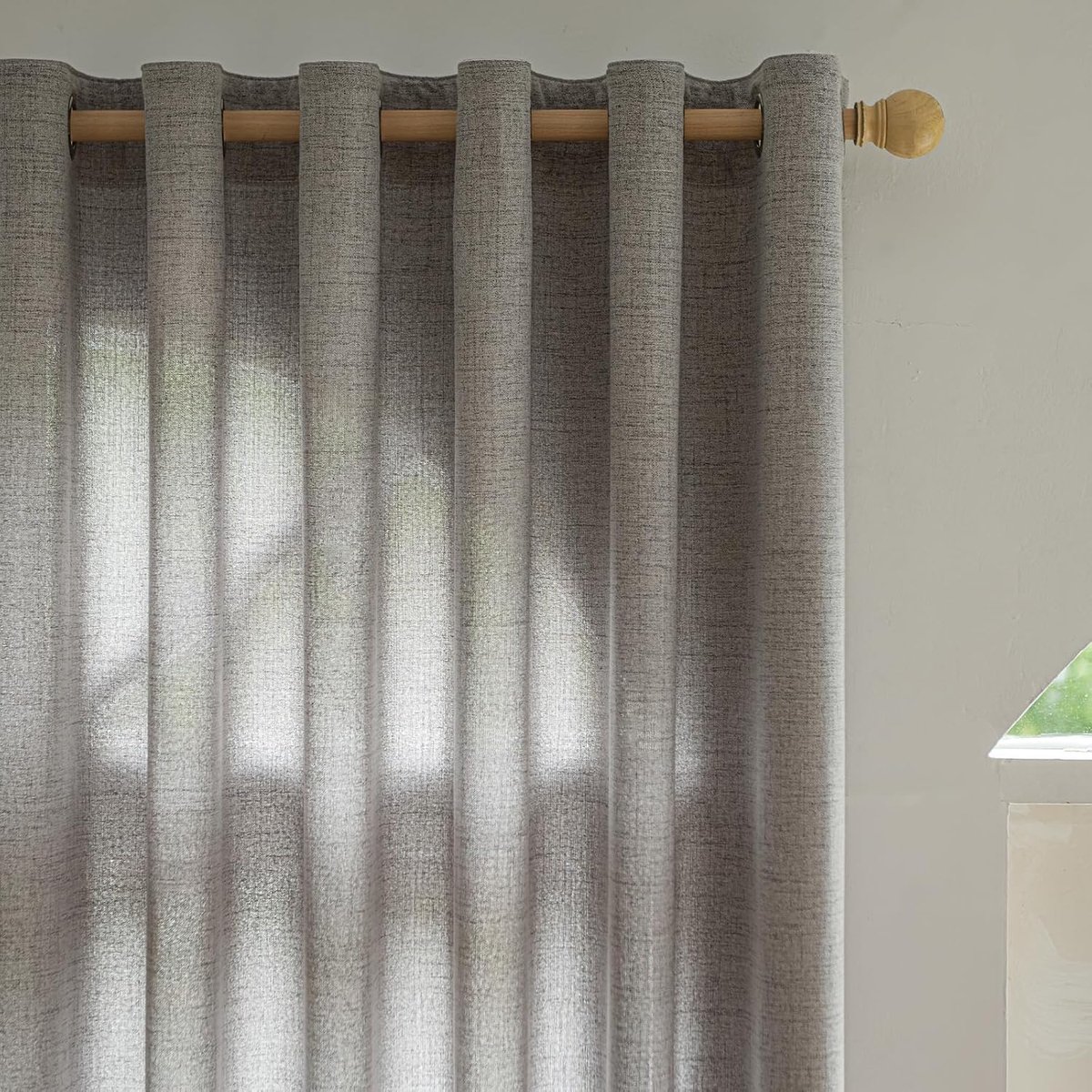 verduisteringsgordijnen met plooiband, thermische gordijnen voor slaapkamer, woonkamer, linnenlook, verduisteringsgordijnen, 2 stuks, H x B 225 x 140 cm
