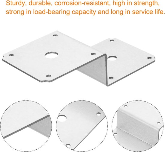 Zware Z-vormige hoekhouders van staal, dubbele hoek kanaalprofiel, hoeksteun voor camper, dak, boot, houten planken, 6,5 x 3 x 1,5 inch, zilver, 6 stuks — afbeelding 3