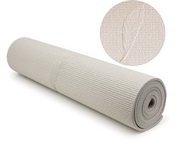 MindBaas - Yoga Mat (extra dik) - Fitness Mat - Eco - Antislip - Crème - 183 x 61 x 0.6 cm - Pilates Mat - Sportmat - Matje - Joga Mat - Workout Mat
