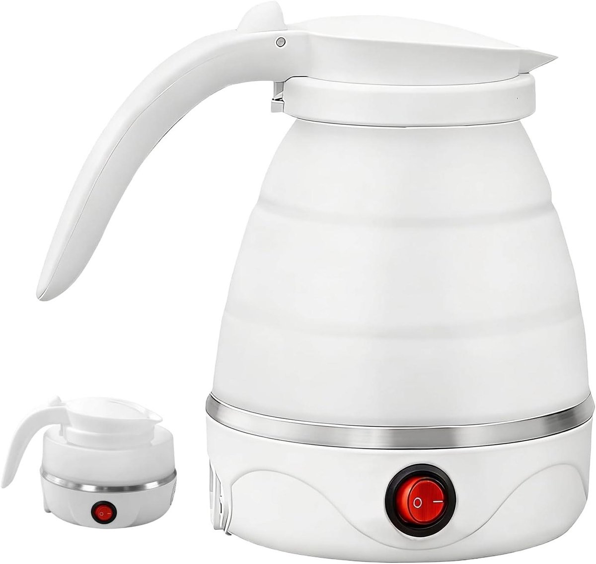 Opvouwbare Waterkoker - Reiswaterkoker Mini - Onderweg Warme Dranken - Compact Opvouwbaar Ontwerp - 06 Liter - Wit