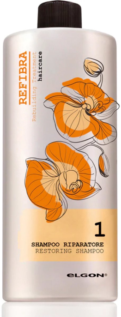 Elgon Refibra 1 Restoring Shampoo 1000 ml - Herstellende Shampoo - 1000 ml - Voor Dik, Krullend En Beschadigd Haar - Voedend En Romig - Ideaal Voor Geblondeerd En Chemisch Behandeld Haar