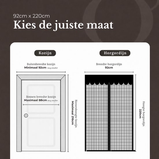 O'DADDY® Deurgordijn Deluxe FIBER - Magnetisch Vliegengordijn - Voor Nieuwbouw en Standaard Deuren - Eenvoudige Installatie - Deurhor Zwart - 92x220 cm van O'DADDY — afbeelding 4