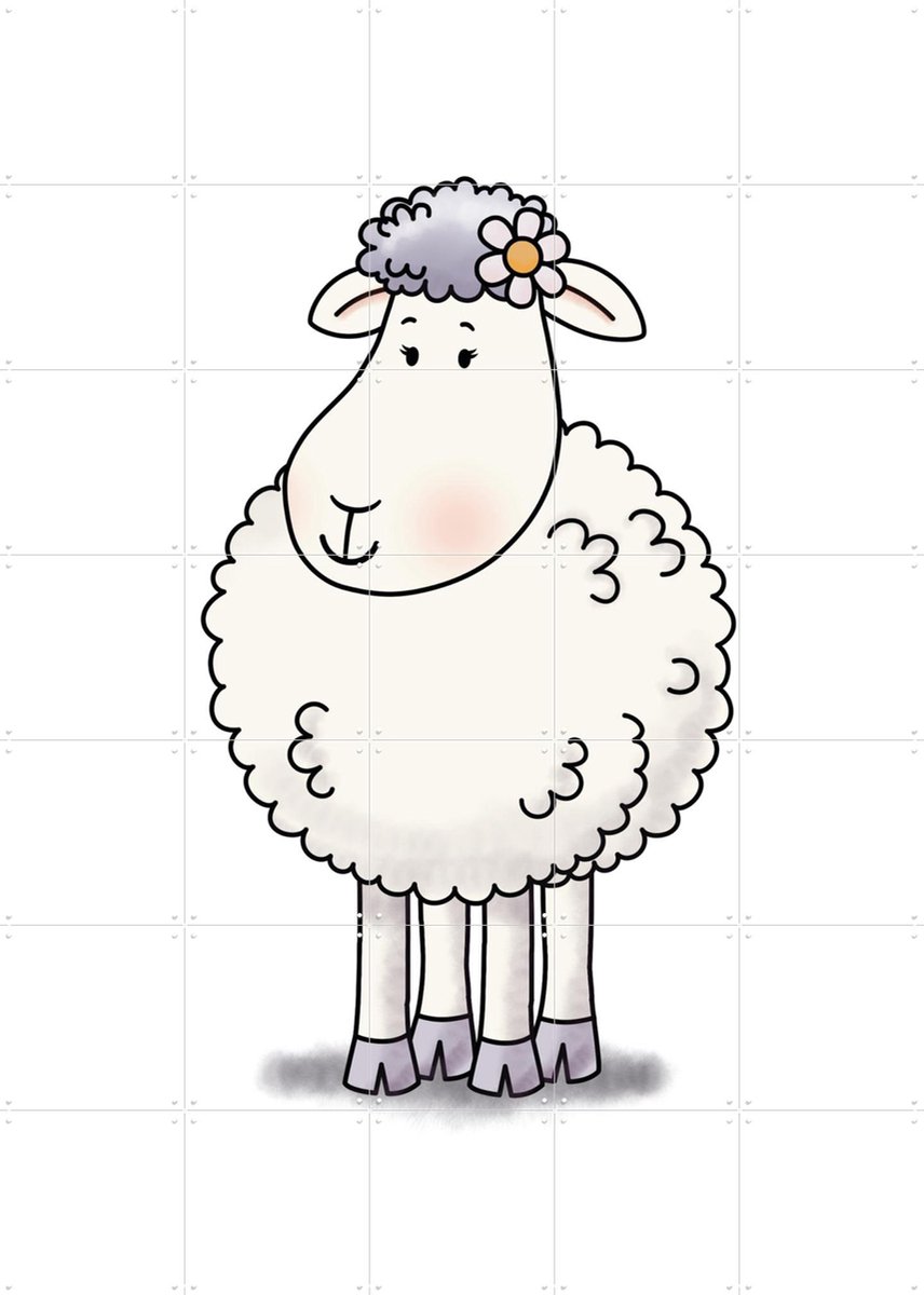 IXXI Schaap Molly, Mike & Molly & Van Hoorne Studios - 100 x 140 cm - Gratis ophangtool - Grote wanddecoratie en posters - Speels, Kleurrijk